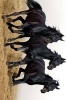 Three Beautiful Black Horses Galloping Together - Blank 150 Page Lined Journal for Your Thoughts, Ideas, and Inspiration (Paperback) - Unique Journal Photo