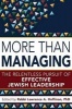 More Than Managing - The Relentless Pursuit of Effective Jewish Leadership (Hardcover) - Lawrence A Hoffman Photo