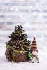 Rustic Chic Pinecone Christmas Tree and a Little Snowman Holiday Journal - 150 Page Lined Notebook/Diary (Paperback) - Cs Creations Photo