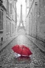 A Red Umbrella and the Eiffel Tower Paris France Journal - 150 Page Lined Notebook/Diary (Paperback) - Cs Creations Photo