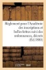 Reglement Pour L'Academie Des Inscriptions Et Belles-Lettres Suivi Des Ordonnances, Decrets (1880) - , Decrets, Arretes Et Deliberations Complementaires (French, Paperback) - Sans Auteur Photo