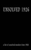 Unsolved 1926 (Paperback) - MR Pat Finn Photo