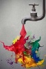 Abstract Paint Faucet - Blank 150 Page Lined Journal for Your Thoughts, Ideas, and Inspiration (Paperback) - Unique Journal Photo