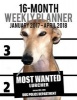 Most Wanted Lurcher 2017-2018 Weekly Planner - 16 Month - Large (11 X 8.5-Inches) Daily Diary Monthly Yearly Calendar (Paperback) - Ironpower Publishing Photo