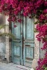 Weathered Blue Door with Flowering Bougainvillea Journal - 150 Page Lined Notebook/Diary (Paperback) - Cs Creations Photo