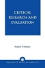 Critical Research and Evaluation (Paperback) - Robert P Nestor Photo