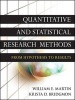 Quantitative and Statistical Research Methods - From Hypothesis to Results (Paperback, Firsttion) - William E Martin Photo