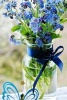 Blue Forget Me Nots in a Vase, for the Love of Flowers - Blank 150 Page Lined Journal for Your Thoughts, Ideas, and Inspiration (Paperback) - Unique Journal Photo