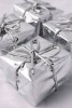 Christmas Presents Wrapped in Silver Paper and Ribbon - Blank 150 Page Lined Journal for Your Thoughts, Ideas, and Inspiration (Paperback) - Unique Journal Photo