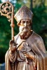 Statue of St Patrick Holding a Cross and a Staff with Three Leaf Clovers Journal - 150 Page Lined Notebook/Diary (Paperback) - Cs Creations Photo