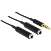 DeLOCK 65575 cable interface/gender adapter 3.5mm 2x3.5mm Black Photo