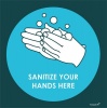 Tower ABS Sign - Santize Your Hands Here Photo