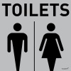 Tower Aluminum Anodised Sign: Modern 1 - Unisex Toilet Photo