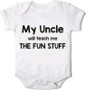 Just Kidding My Uncle Will Teach Me The Fun Stuff Short Sleeve Onesie - White Photo