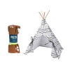 Eco Pet Canvas Tipi Tent with Fleece Blanket Photo