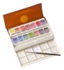 Sennelier Watercolour Travel Box Set 14 x 1/2 Pans Brush Photo