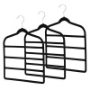 Maisonware Black Velvet 4-Tier Non-Slip Closet Hanger and Organizer Photo