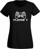 JuiceBubble Player 1 Ladies Black T-Shirt Photo