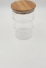 Home and Trends Stackable Glass Jar Set with Wooden Lid Photo