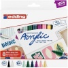 Edding Permanent Acrylic Start Easy Set - 8 Plus 10 Sheet A6 Artist Pad Photo