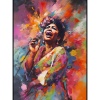 Fancy Artwork Canvas Wall Art :Painting Aretha Franklin vibrant Painting - Photo